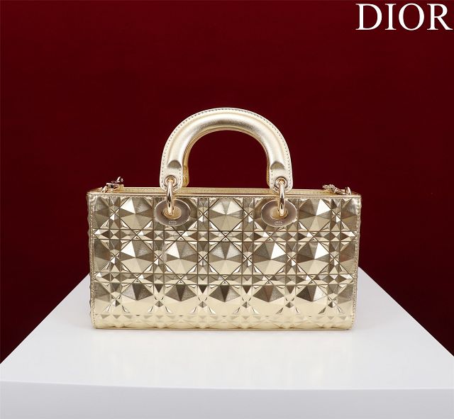 Dior original calfskin medium lady D-Joy bag M0540 gold