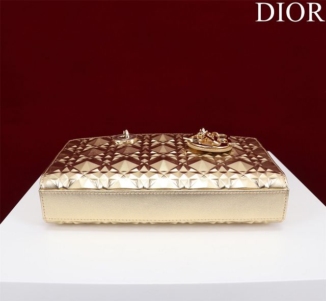 Dior original calfskin medium lady D-Joy bag M0540 gold