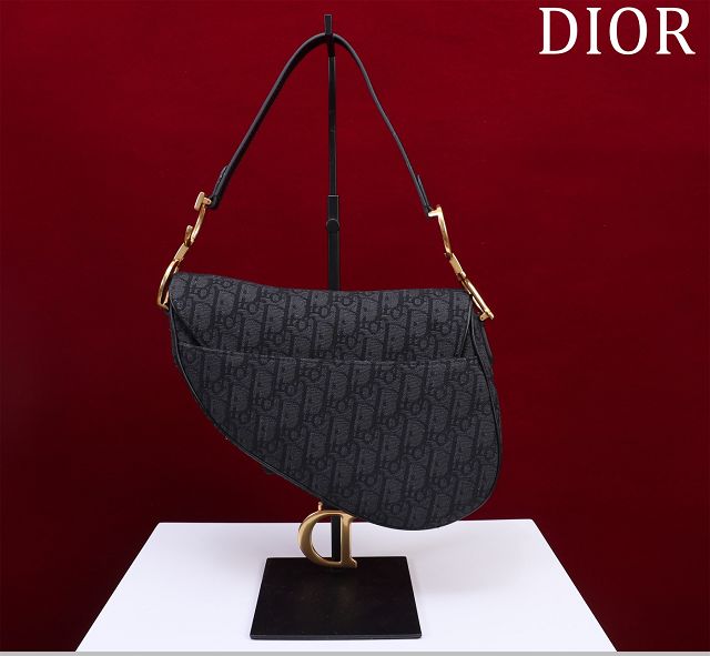 Dior original cotton saddle bag M0455 black