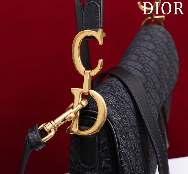 Dior original cotton saddle bag M0455 black