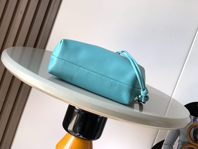 Loewe original calfskin pebble pouch BS01748 blue