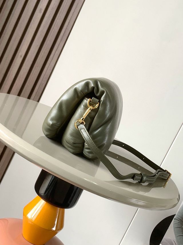 Loewe original lambskin mini goya puffer bag A896W56 khaki green