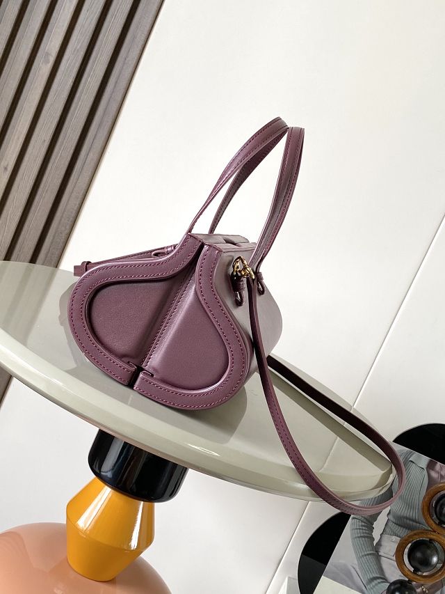 Loewe original calfskin clasp top handle bag A896W42 bordeaux