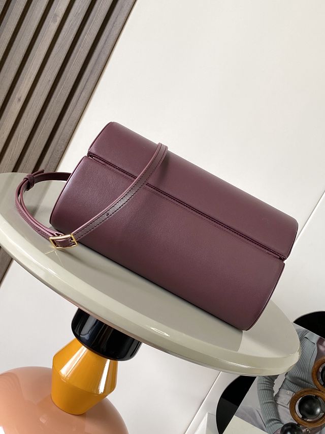 Loewe original calfskin clasp top handle bag A896W42 bordeaux