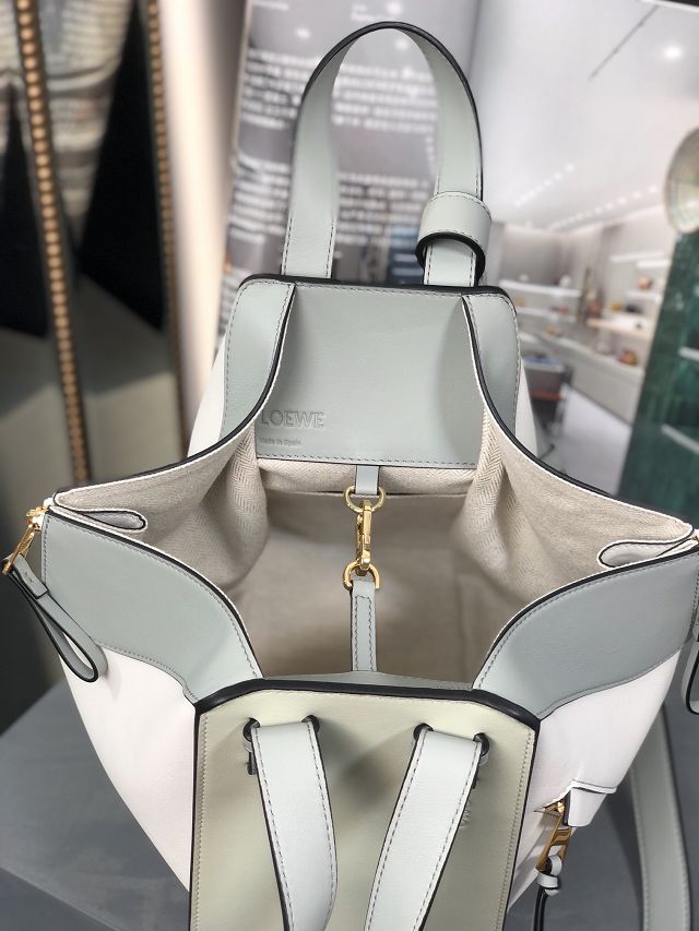Loewe original calfskin medium hammock bag A538S35 white&green
