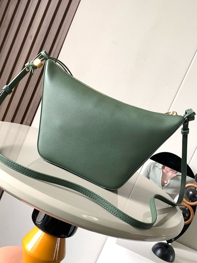 Loewe original calfskin mini hammock hobo bag A538G13 green