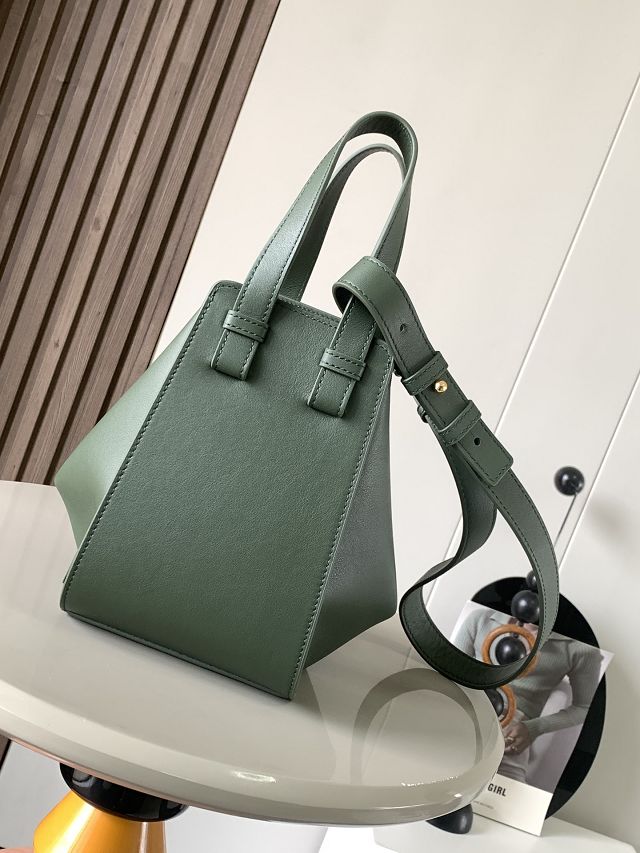 Loewe original calfskin small hammock bag A538H13 dark green