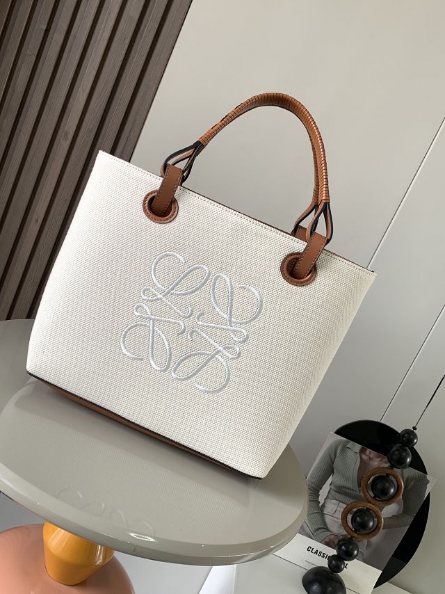 Loewe original cotton medium anagram tote bag A223T41 white