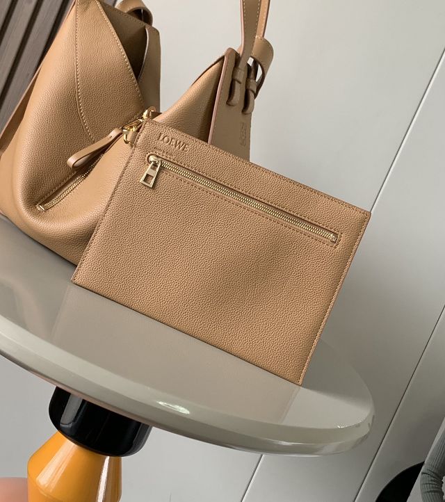 Loewe original grained calfskin medium hammock bag A538S35 toffee