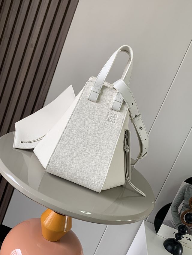 Loewe original grained calfskin medium hammock bag A538S35 white