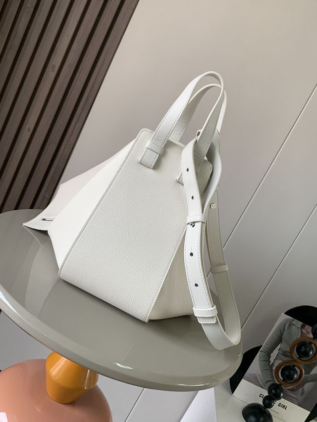 Loewe original grained calfskin medium hammock bag A538S35 white