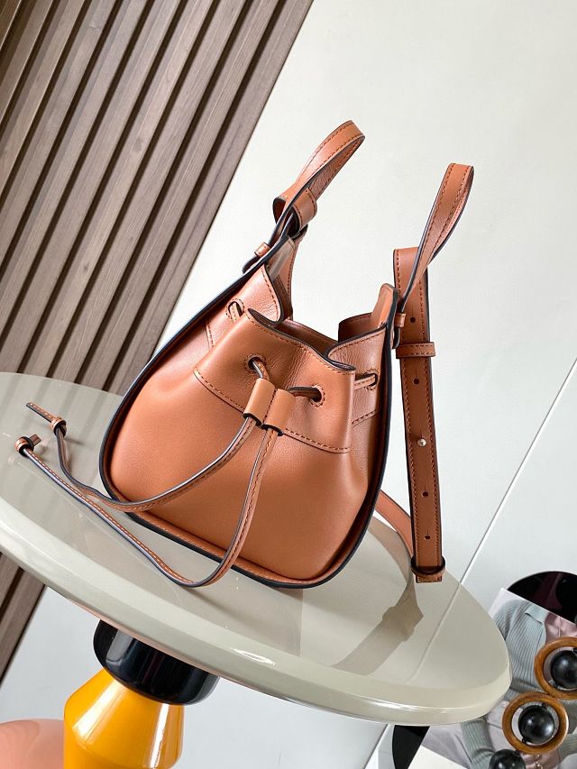 Loewe original grained calfskin mini hammock bag A538H11 brown