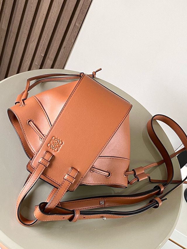 Loewe original grained calfskin mini hammock bag A538H11 brown