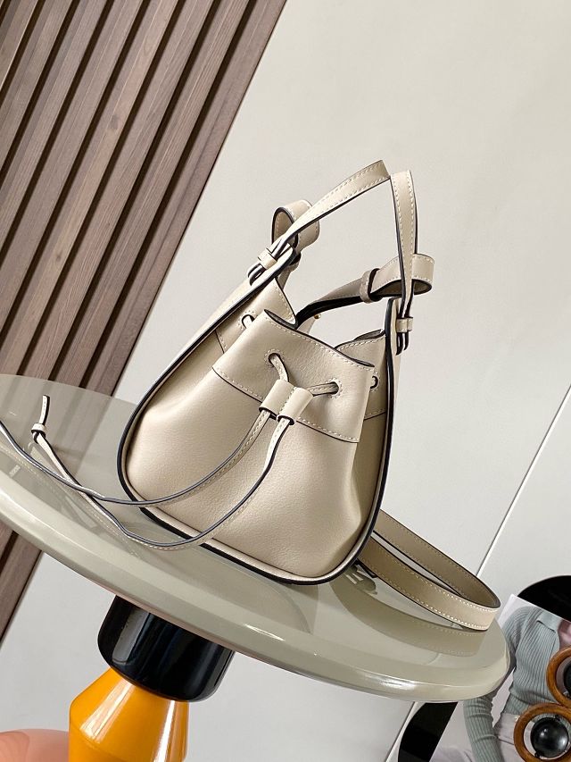 Loewe original grained calfskin mini hammock bag A538H11 white