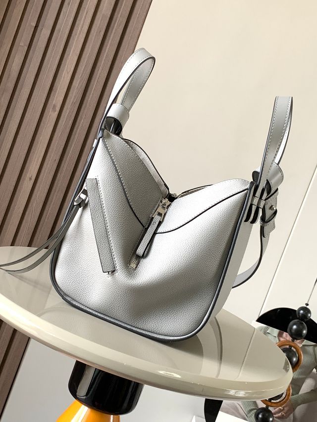 Loewe original grained calfskin small hammock bag A538H13 grey