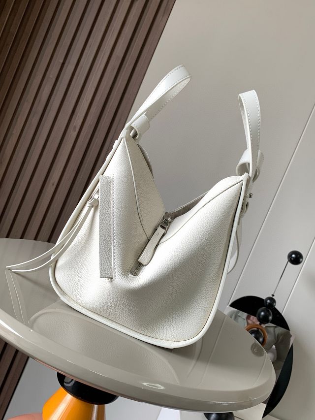 Loewe original grained calfskin small hammock bag A538H13 white