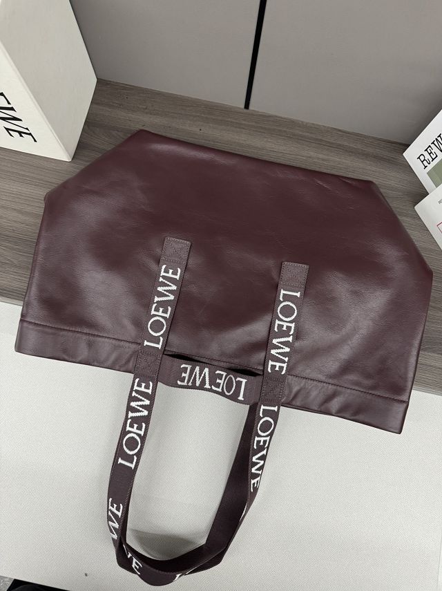 Loewe original calfskin fold shopper bag B507X23 burgundy