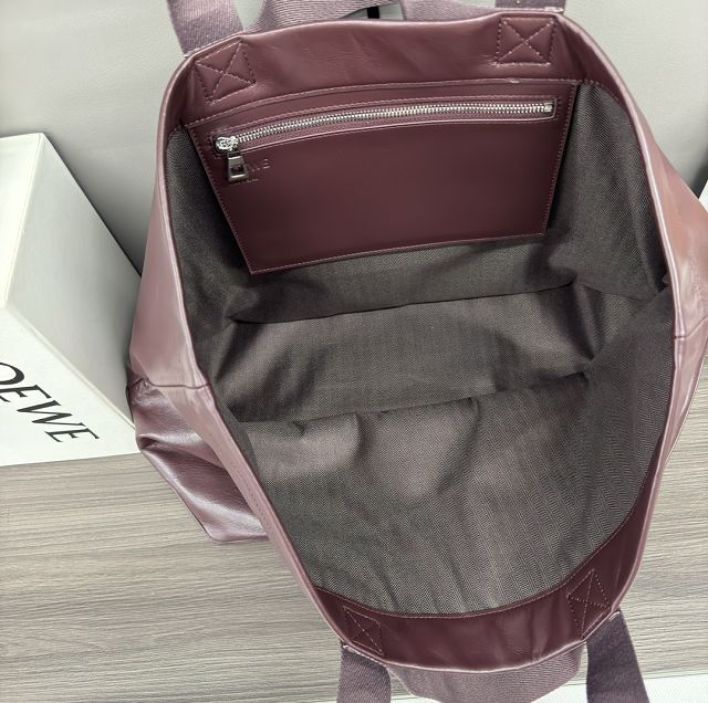 Loewe original calfskin fold shopper bag B507X23 burgundy