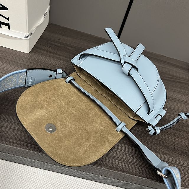 Loewe original calfskin mini gate dual bag A650N46 blue