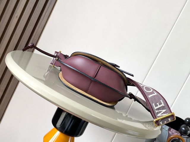 Loewe original calfskin mini gate dual bag A650N46 burgundy