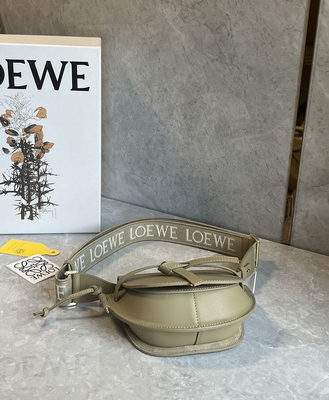 Loewe original calfskin mini gate dual bag A650N46 khaki green