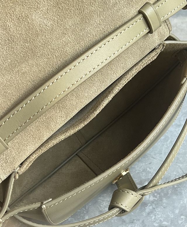 Loewe original calfskin mini gate dual bag A650N46 khaki green