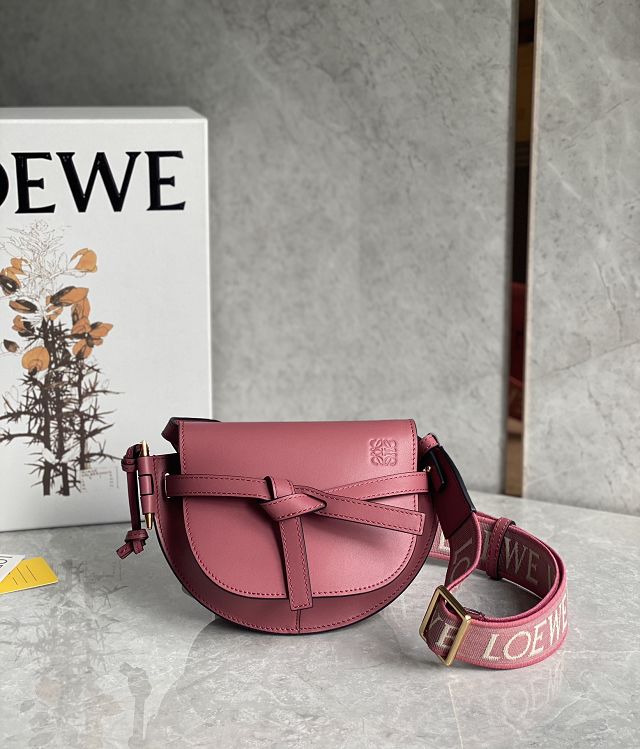 Loewe original calfskin mini gate dual bag A650N46 wine