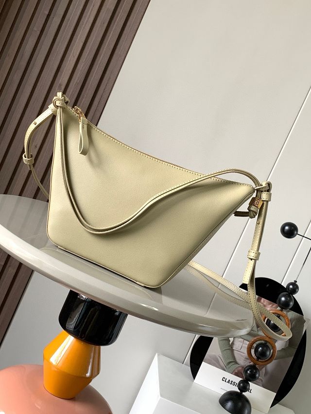 Loewe original calfskin mini hammock hobo bag A538G13 light yellow