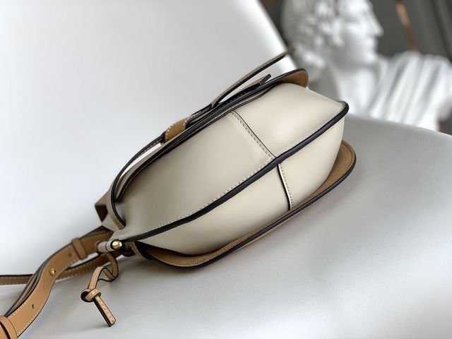 Loewe original calfskin small gate dual bag A650T20 apricot&white