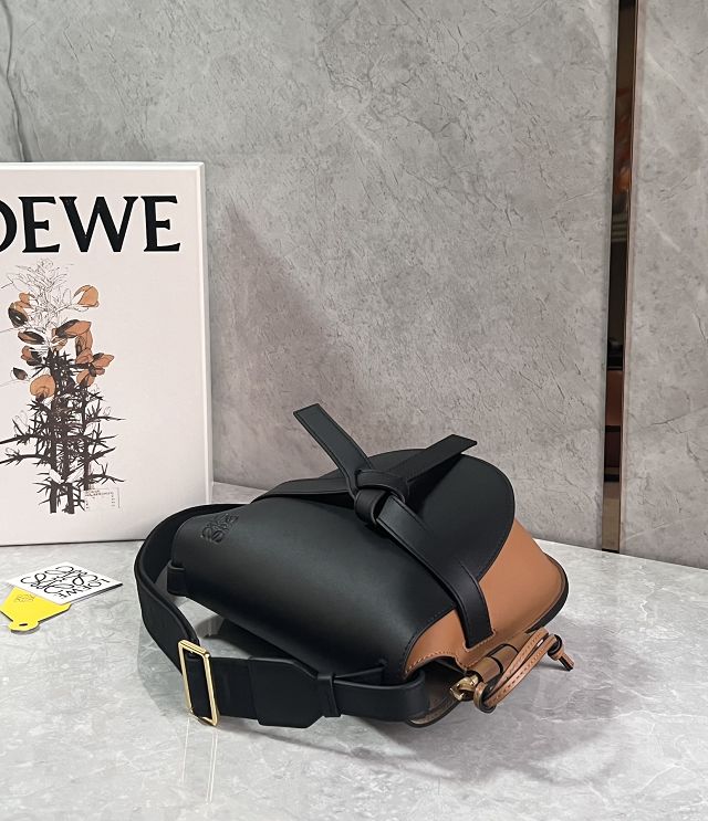 Loewe original calfskin small gate dual bag A650T20 black&brown