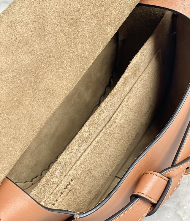 Loewe original calfskin small gate dual bag A650T20 brown