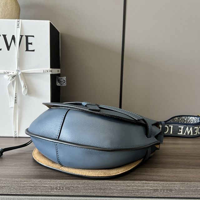 Loewe original calfskin small gate dual bag A650T20 dark blue