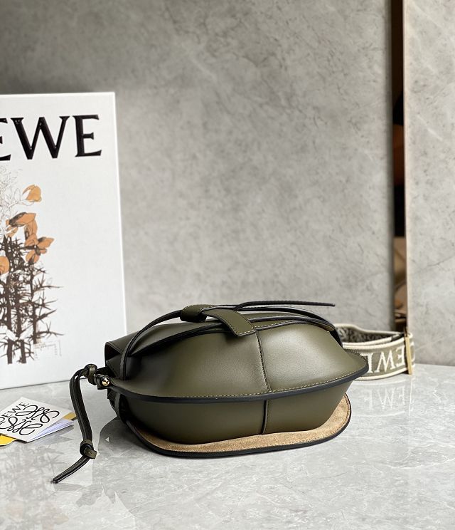 Loewe original calfskin small gate dual bag A650T20 dark green