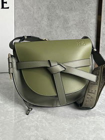 Loewe original calfskin small gate dual bag A650T20 green
