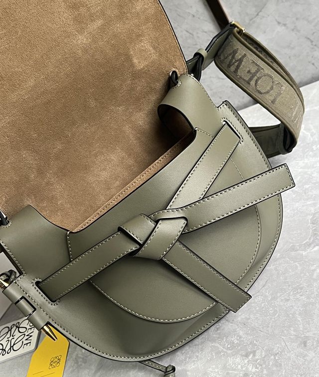 Loewe original calfskin small gate dual bag A650T20 green