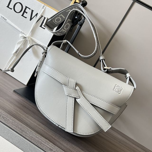 Loewe original calfskin small gate dual bag A650T20 light grey
