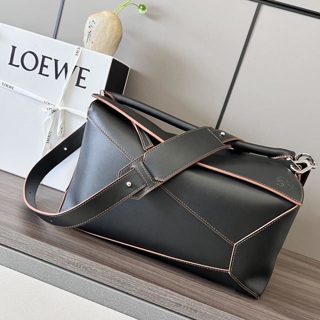 Loewe original calfskin large puzzle edge bag B510P01 black