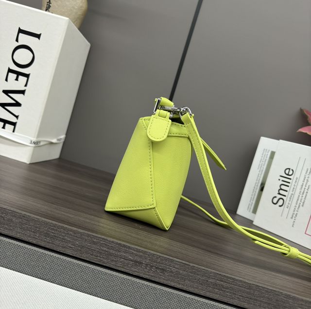 Loewe original calfskin mini puzzle bag A510P88 lemon green