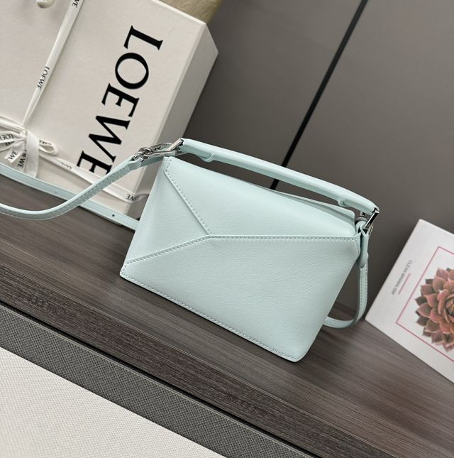 Loewe original calfskin mini puzzle bag A510P88 sky blue