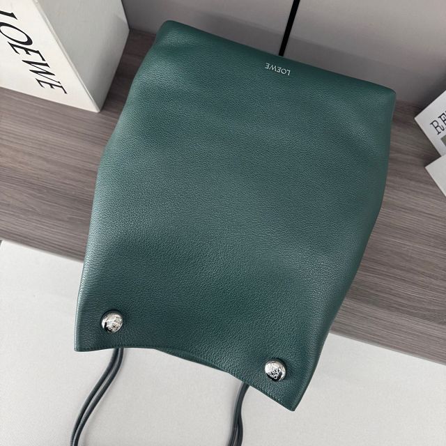 Loewe original calfskin pebble hobo bag BS01746 green