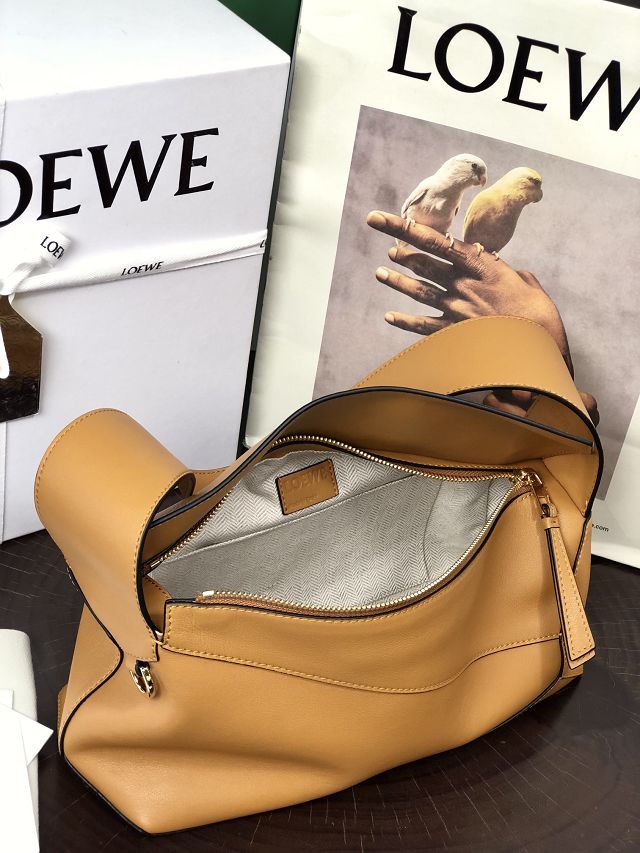 Loewe original calfskin puzzle hobo bag A510P50 caramel