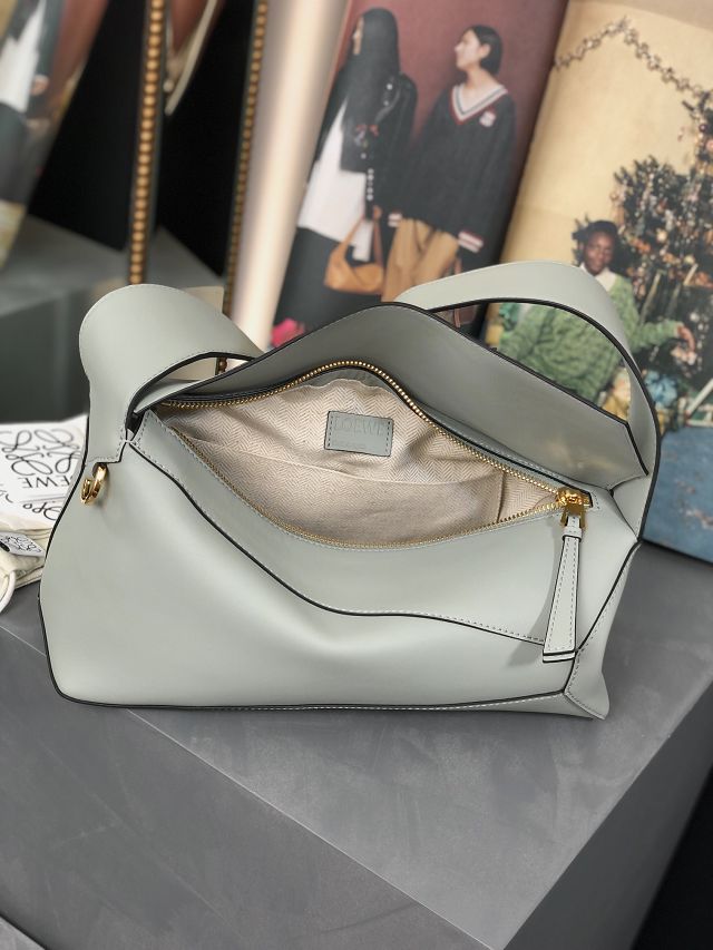 Loewe original calfskin puzzle hobo bag A510P50 light green