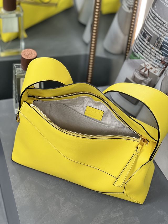 Loewe original calfskin puzzle hobo bag A510P50 yellow