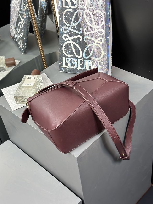 Loewe original calfskin small puzzle bag A510P60 bordeaux