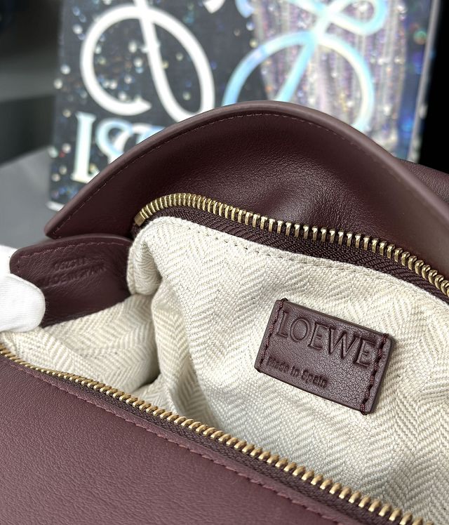 Loewe original calfskin small puzzle bag A510P60 bordeaux