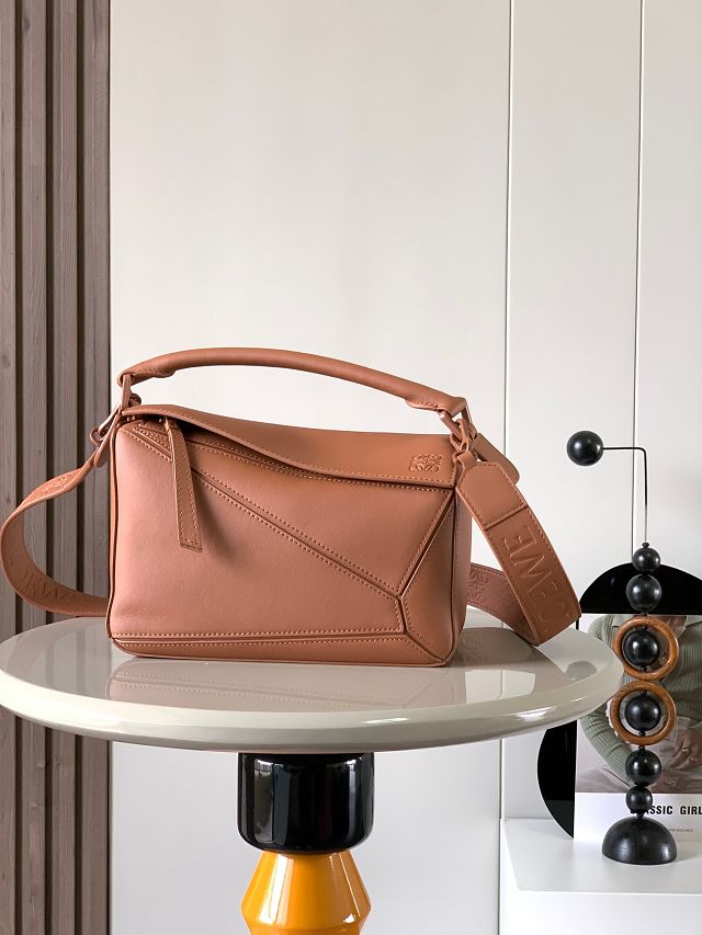 Loewe original calfskin small puzzle bag A510P60 brown