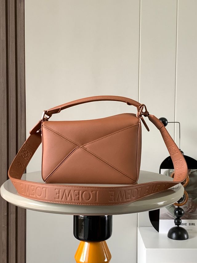 Loewe original calfskin small puzzle bag A510P60 brown