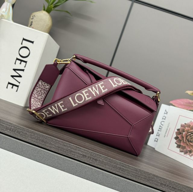 Loewe original calfskin small puzzle bag A510P60 burgundy
