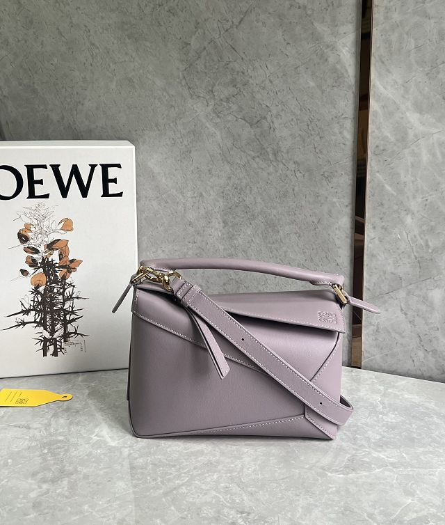 Loewe original calfskin small puzzle bag A510P60 light purple