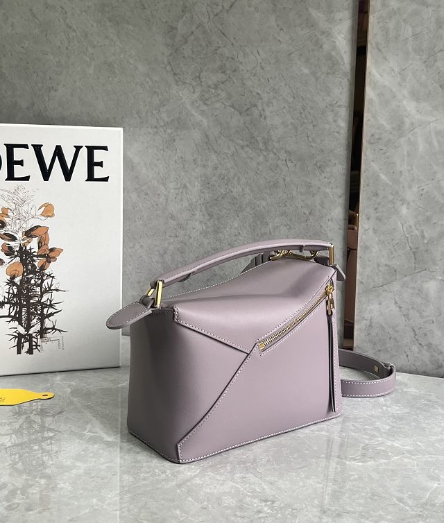 Loewe original calfskin small puzzle bag A510P60 light purple